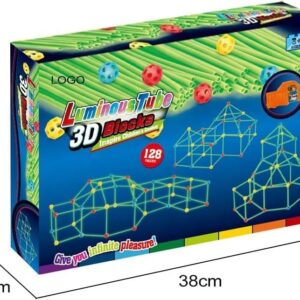 Luminous Tube 3D Blocks 128 Pièces – Kit de Construction Lumineux pour Enfants