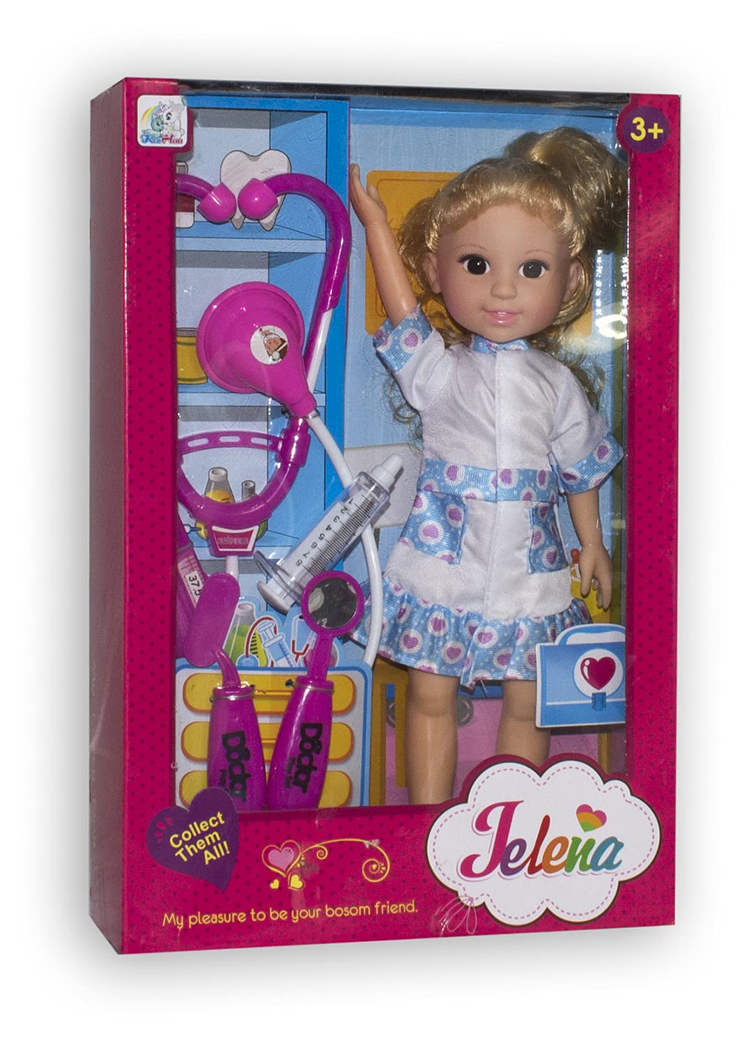 Poupée Docteur Jelena avec Accessoires Médicaux – Jeu d’Imitation pour Enfants