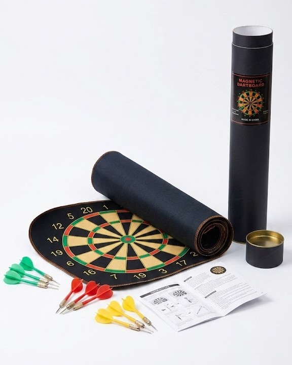 Jeu de Fléchettes Magnétiques Enroulable – Cible Double Face avec Fléchettes Sécurisées