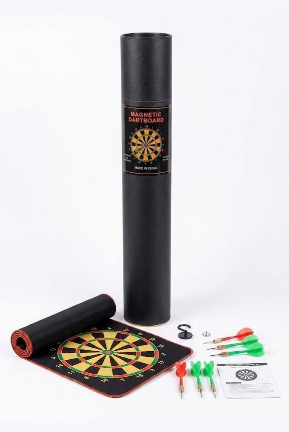 Jeu de Fléchettes Magnétiques Enroulable – Cible Double Face avec Fléchettes Sécurisées