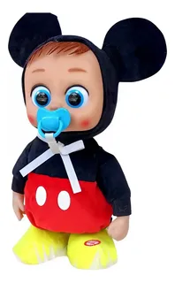 Poupée Cry Babies Tiny Cuddles Mickey Mouse – Poupée Interactive avec Vraies Larmes