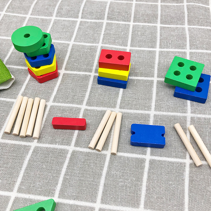 Jeu Éducatif en Bois – Formes Géométriques et Couleurs