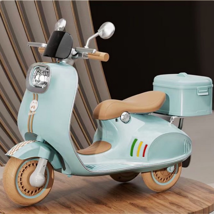 Scooter Électrique Enfant Style Vespa 12V Blanc – Avec MP3 et USB