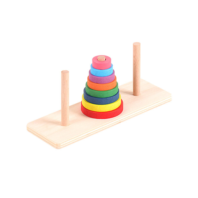 Tour de Hanoï en Bois - Puzzle Logique Éducatif pour Enfants