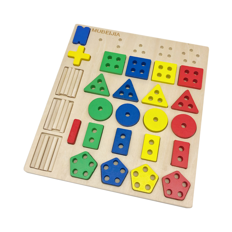 Jeu Éducatif en Bois – Formes Géométriques et Couleurs