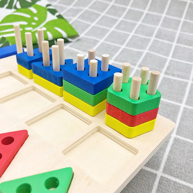 Jeu Éducatif en Bois – Formes Géométriques et Couleurs