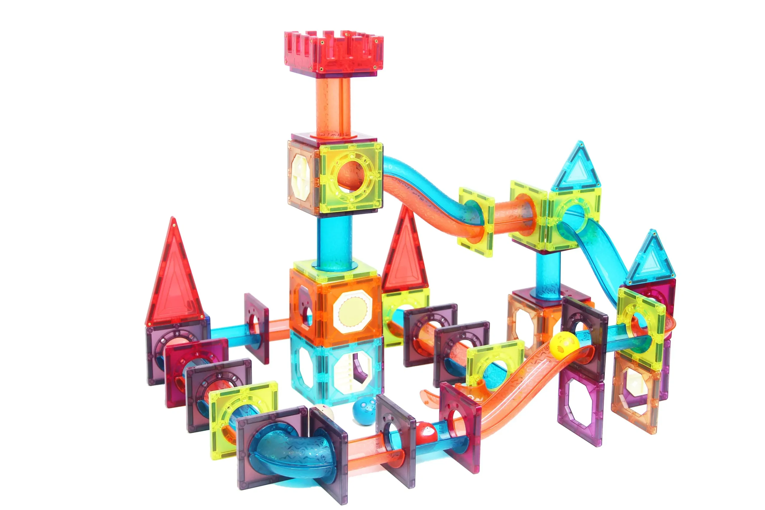 Circuit Magnétique MagBuild Magic Tiles 75 Pièces – Parcours de Billes Éducatif