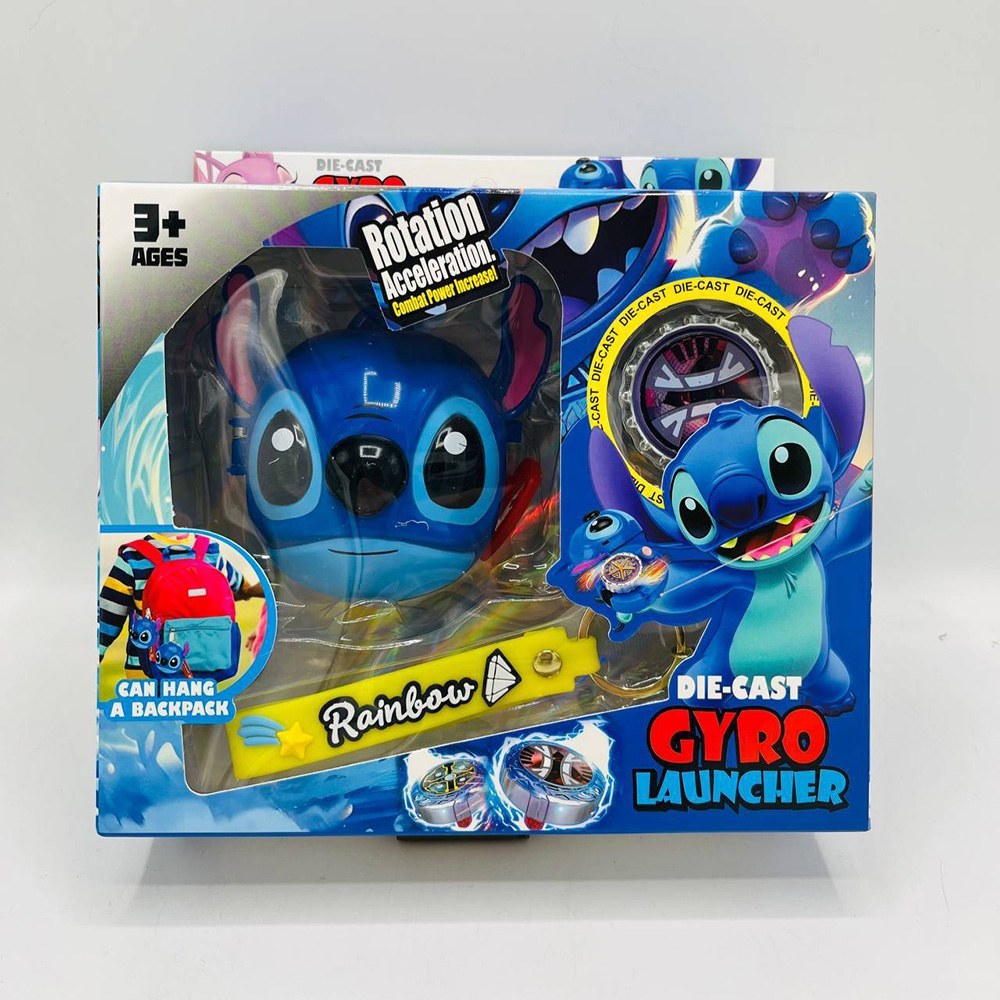 Lanceur de Toupie Stitch Gyro Launcher avec Toupie Métallique – Jouet Lilo & Stitch