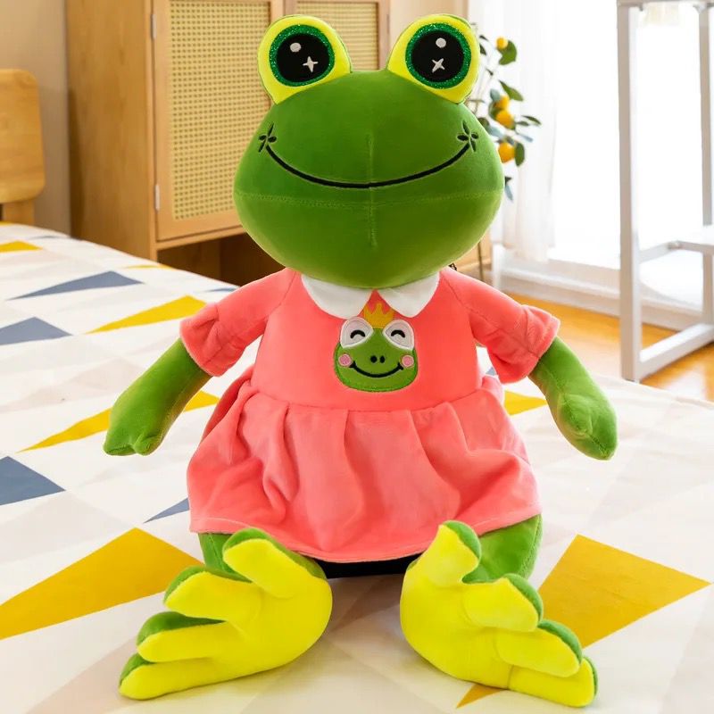 Peluche Grenouille en Robe Rose – Peluche Douce et Adorable pour Enfants