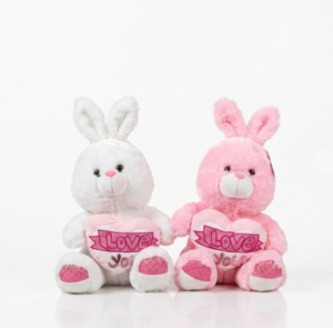 Peluche Lapin avec Cœur Love 60 cm – Grand Lapin Doux Cadeau Romantique
