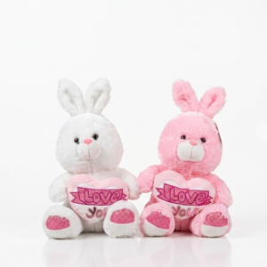 Peluche Lapin avec Cœur Love 60 cm – Grand Lapin Doux Cadeau Romantique