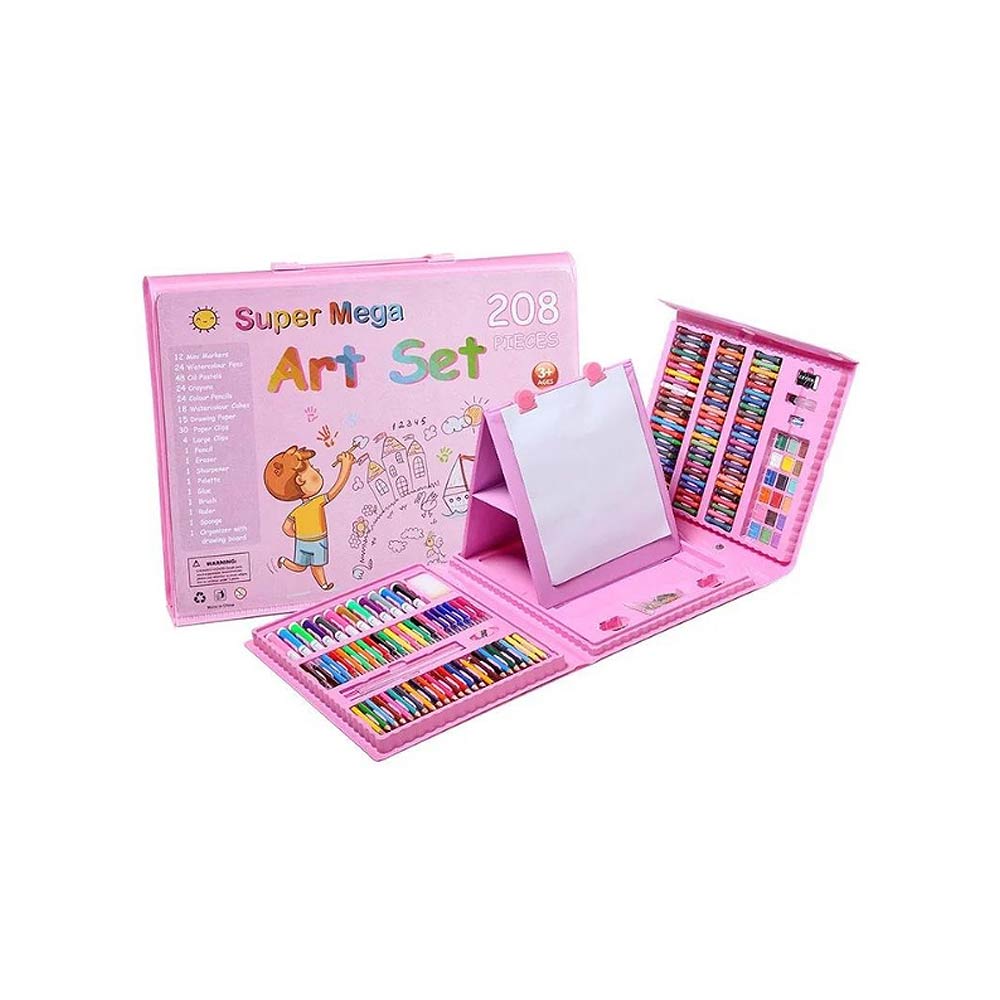 Super Mega Art Set 208 Pièces – Coffret Dessin et Peinture pour Enfants
