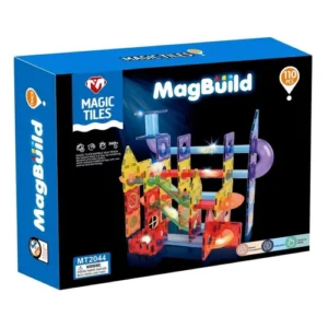 MagBuild Circuit à Billes Magnétique – 110 Pièces Lumineuses STEM