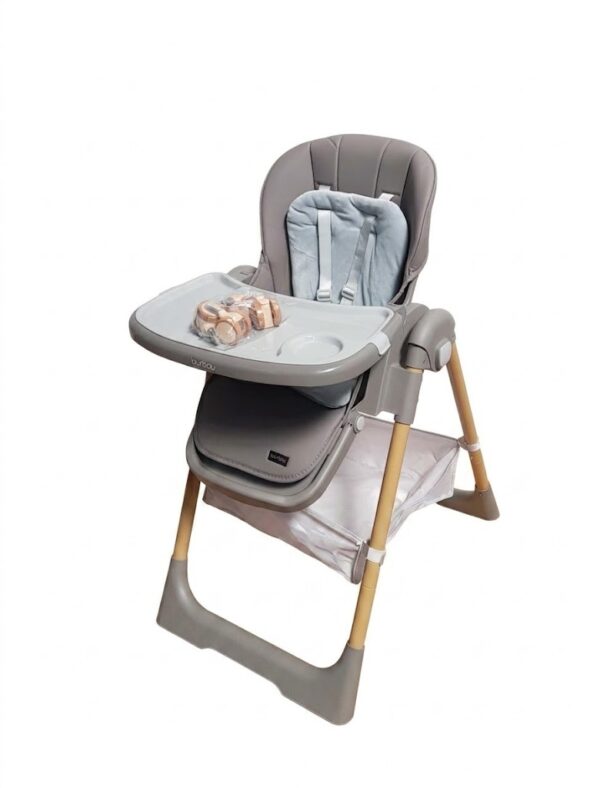 Chaise Haute Burbay 1-11 avec Pieds en Bois et Dossier Inclinable – Design Élégant et Confortable