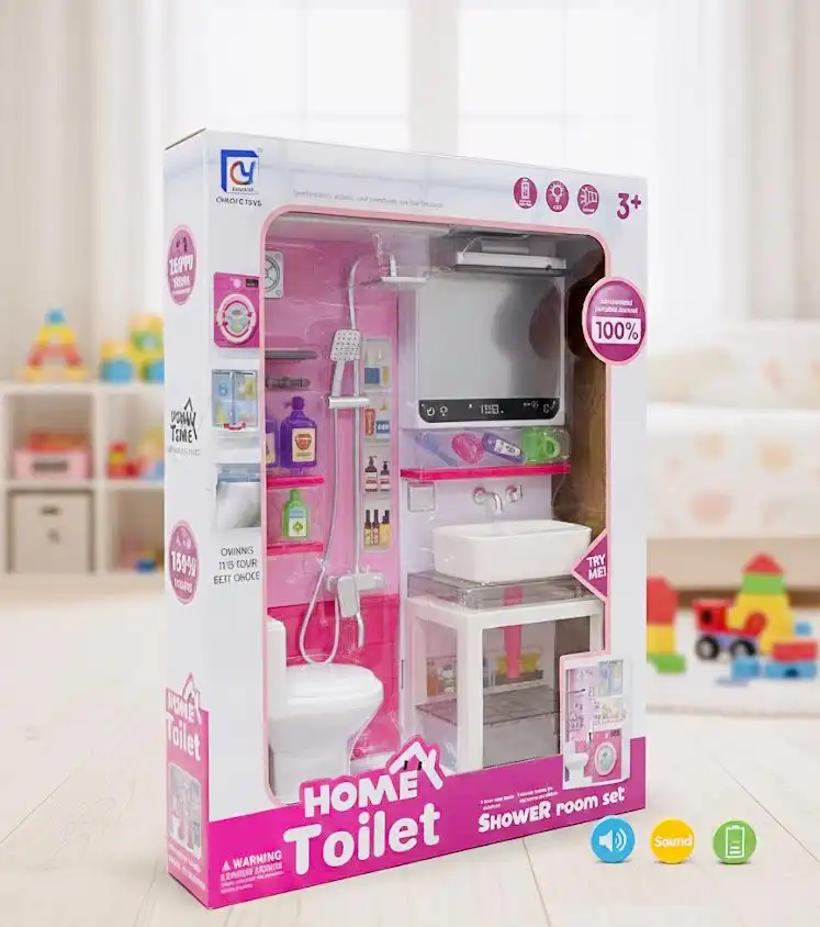 Coffret Salle de Bain Miniature avec Lumières et Sons – Jeu de Rôle Enfant