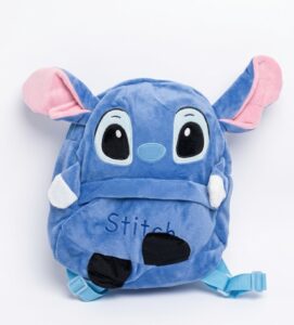 Sac à Dos Peluche Stitch Bleu pour Enfant – Bretelles Réglables et Fermeture Zippée
