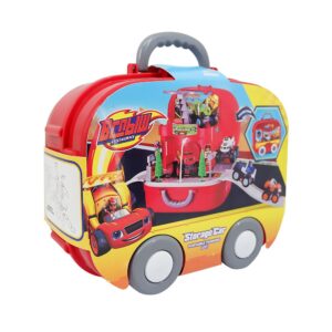 Parking Portable Blaze et les Monster Machines Valise 48 Pièces – Garage avec Ascenseur