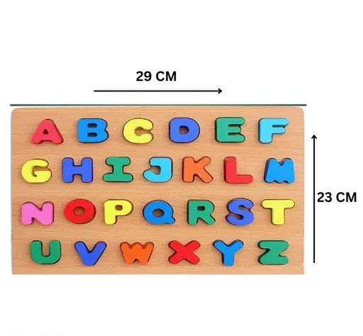 Puzzle Montessori Alphabet Majuscule A à Z en Bois pour Enfants
