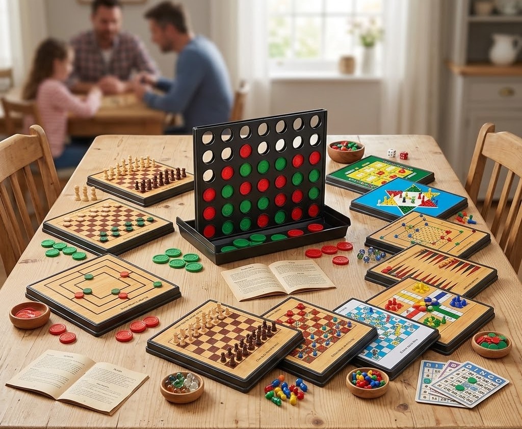 Coffret Jeux de Société 10-en-1 L&J – Échecs, Dames, Ludo et Jeux Familiaux