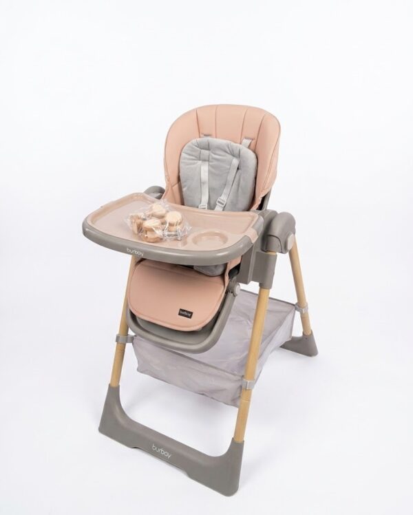 Chaise Haute Burbay 1-11 avec Pieds en Bois et Dossier Inclinable – Design Élégant et Confortable