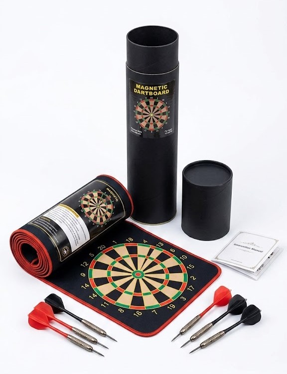 Jeu de Fléchettes Magnétiques Enroulable – Cible Double Face avec Fléchettes Sécurisées