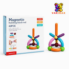Jeu de Construction Magnétique 42 Pièces Magnetic Building Block Rod