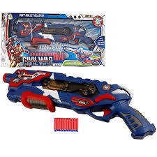 Pistolet Blaster Captain America Civil War avec Fléchettes en Mousse – Jouet Super-Héros