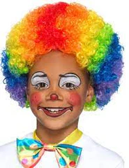 Perruque Clown Arc-en-Ciel avec Nez Rouge pour Déguisement
