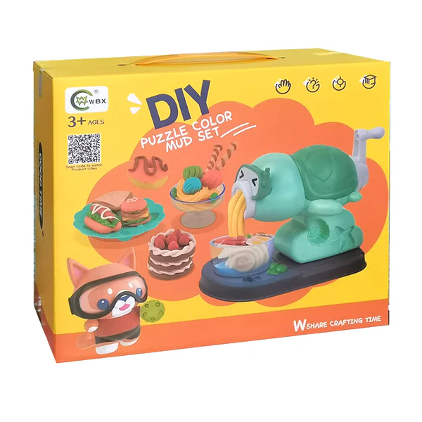 Kit Pâte à Modeler WBX DIY Color Mud 36 Pièces avec Machine Tortue