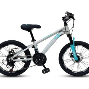 Vélo Tout-Terrain 20 Pouces Blanc – VTT Enfant avec Freins à Disque | 15640-2 N’20