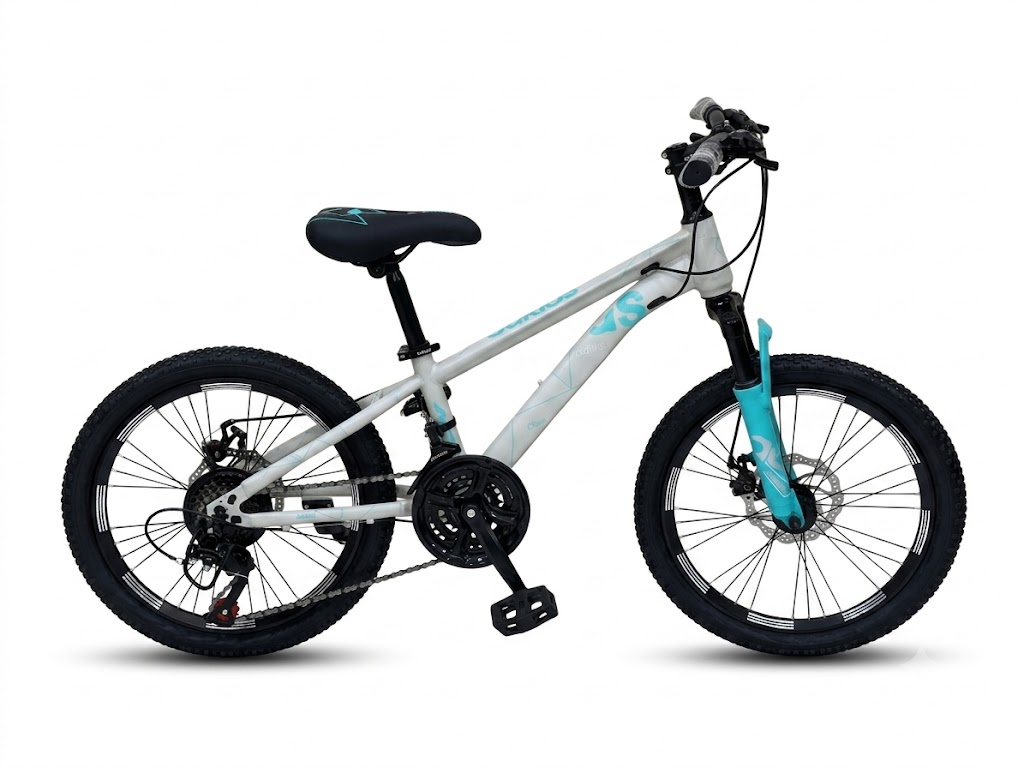 Vélo Tout-Terrain 20 Pouces Blanc – VTT Enfant avec Freins à Disque | 15640-2 N'20
