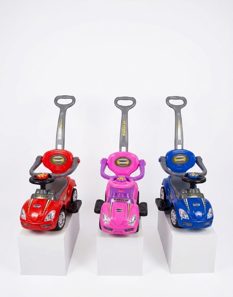 Porteur Bébé 3-en-1 avec Canne Parentale et Barrière de Sécurité – Baby Car