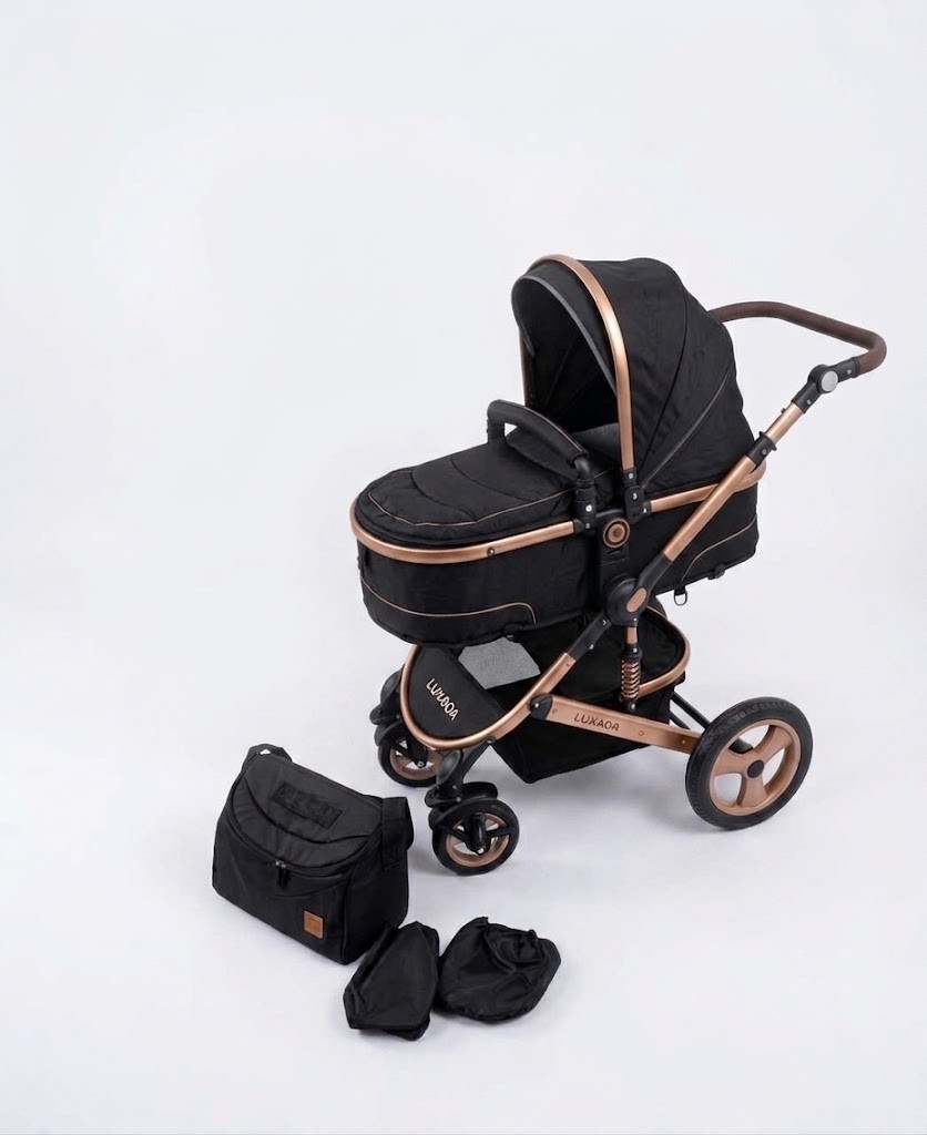 Poussette Bébé 2 en 1 – Bleu ou Noir | 518
