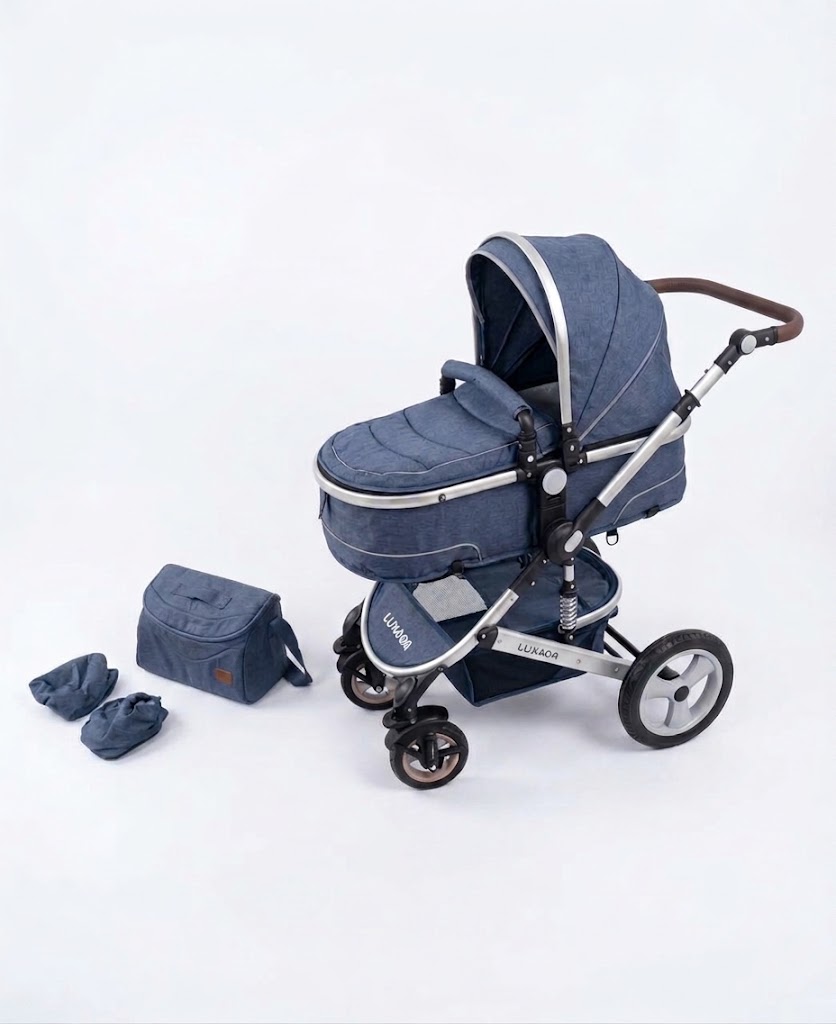 Poussette Bébé 2 en 1 – Bleu ou Noir | 518