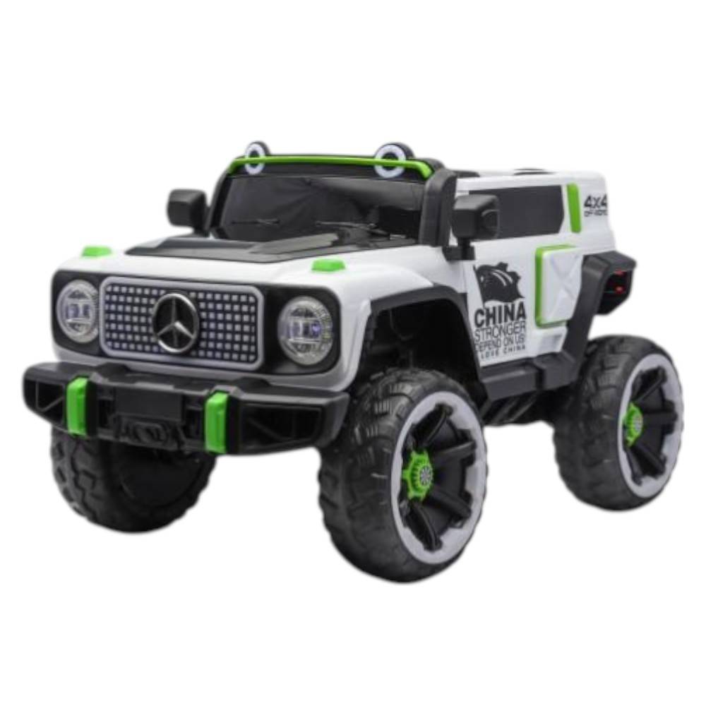 Voiture Électrique Enfant Blanche et Verte – Voiture 4x4 Électrique
