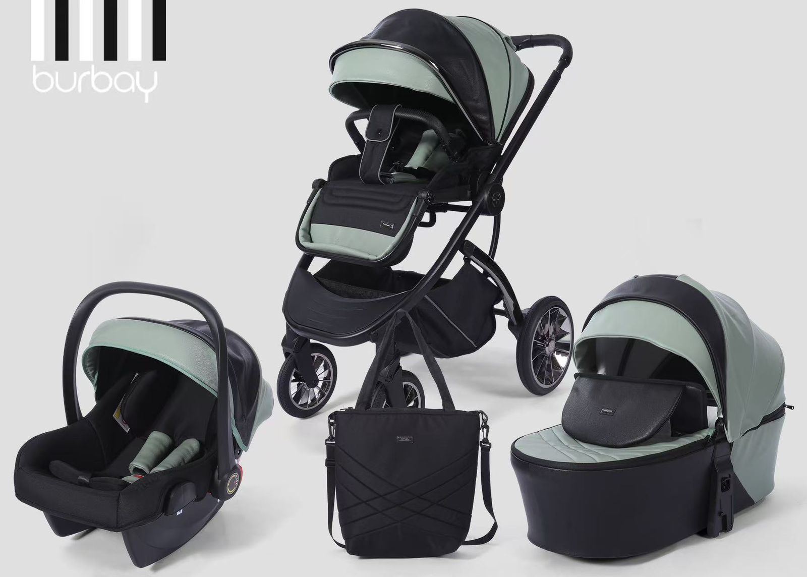 Ensemble Poussette Burbay 3-en-1 | AS888