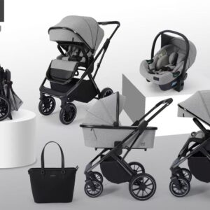Poussette Trio Burbay 3-en-1 Réversible avec Nacelle et Siège Auto | E77
