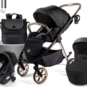 Poussette Burbay 3-en-1 Réversible avec Nacelle et Siège Auto | PC900