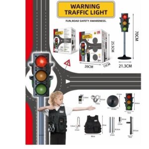 Jeu Éducatif Sécurité Routière CXL – Kit Policier avec Feu Tricolore Lumineux