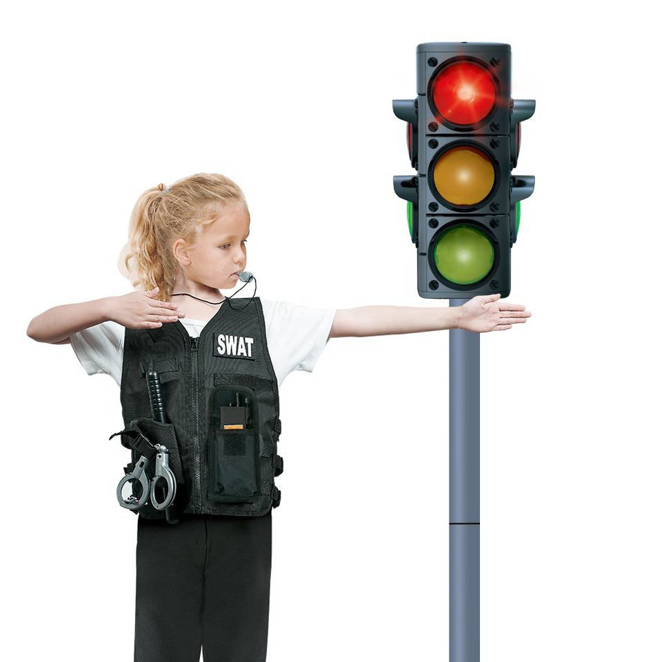 Jeu Éducatif Sécurité Routière CXL – Kit Policier avec Feu Tricolore Lumineux