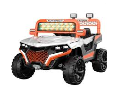Voiture Électrique Enfant 12V Orange et Blanc – Véhicule Tout-Terrain 4x4