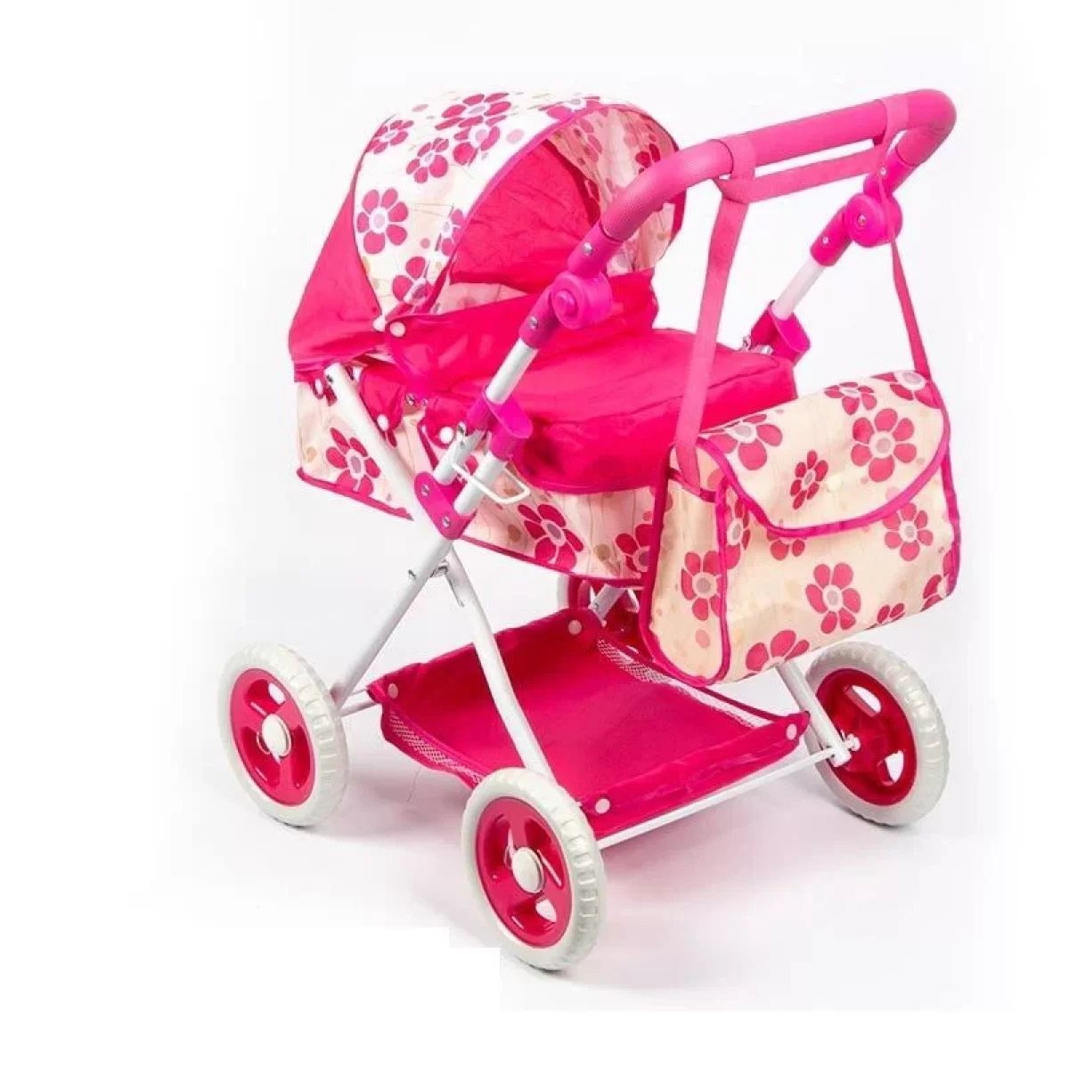 Poussette Jouet pour Poupée Lovely Baby Rose avec Panier et Sac
