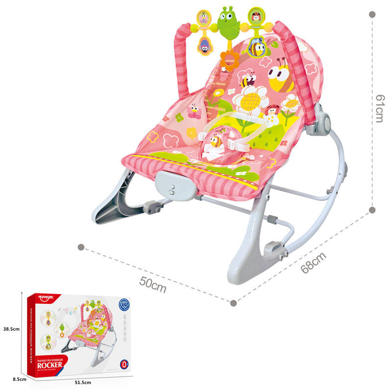 Transat Bébé Huanger Rose – Balancelle Évolutive 0+ | HE0656 +livraison gratuite