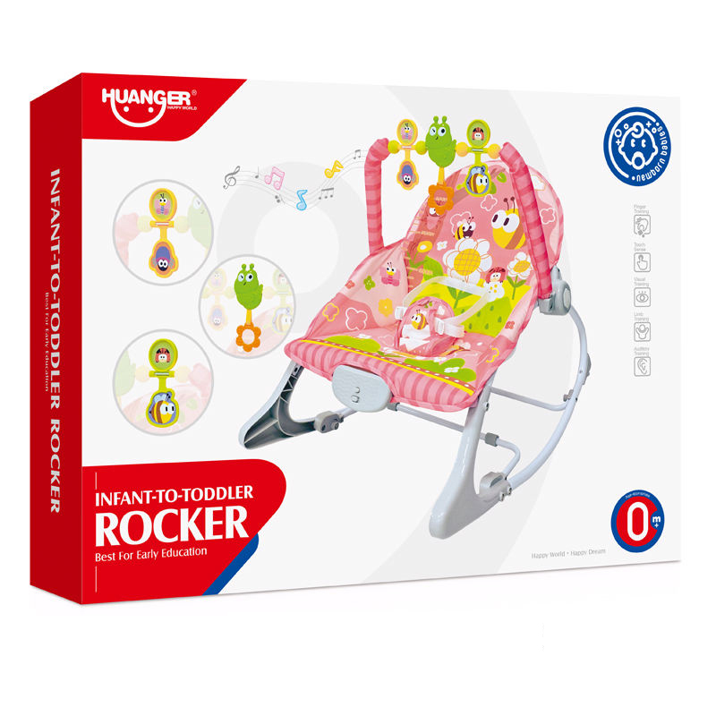 Transat Bébé Huanger Rose – Balancelle Évolutive 0+ | HE0656 +livraison gratuite